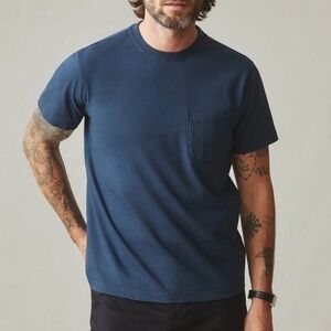 NWOT American Giant Men's XL Blue Spellbound Crew Neck Pocket Tee Basic Casual